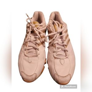 Adidas White and Gold Tennis Sneakers Mens Size 7.5